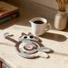 Cat Butt Design Knitted Coaster for Home Dining Table Non-Slip Heat Insulating Pad for Coffee Cup and Mug