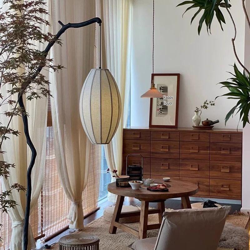 Retro Wabi-Sabi Branch Floor Lamp: Zen Light for Tea Room, Study, or Homestay
