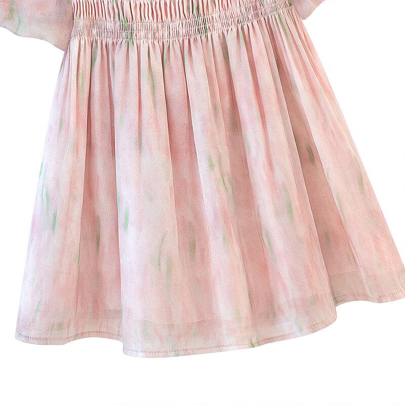 Silkberry Square Neck Floral Print Short Sleeve Blouse