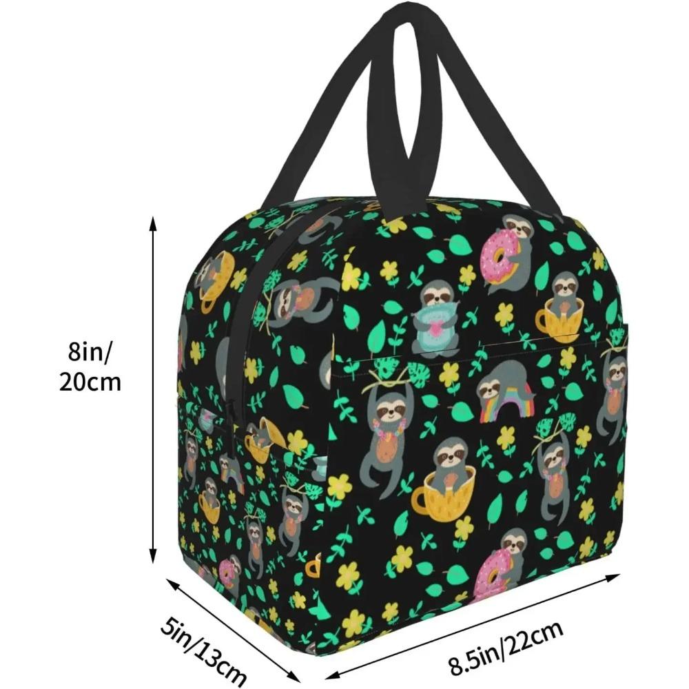 Sloth Lunch Bag for Women Men Insulated Lunch Box Washable Cooler Tote Bag Reusable Lunch Bags for Office Work Picnic Beach