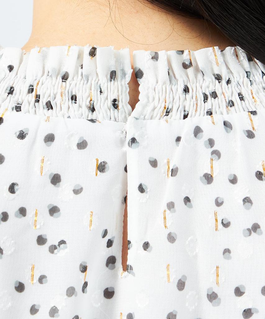 AC by Alpha Cubic Dot Size Medium Women's Lamé T-Shirt, 351603, Navy,