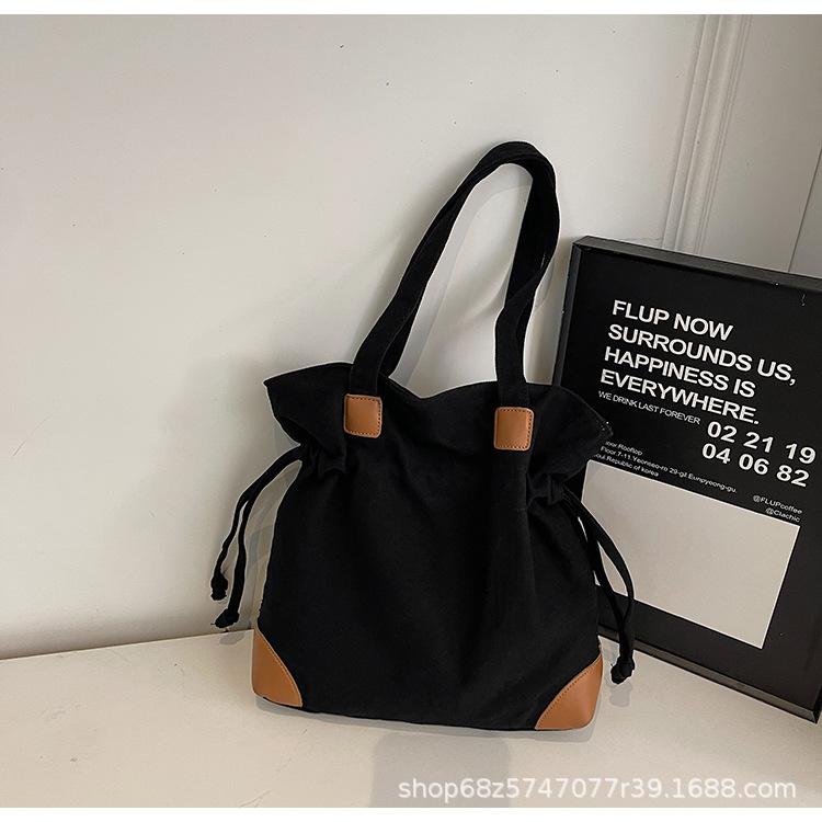 2025 New Oxford Cloth Large Capacity Tote Bag Fashion Versatile Handbag Casual Drawstring Folded Shoulder Bag Tide