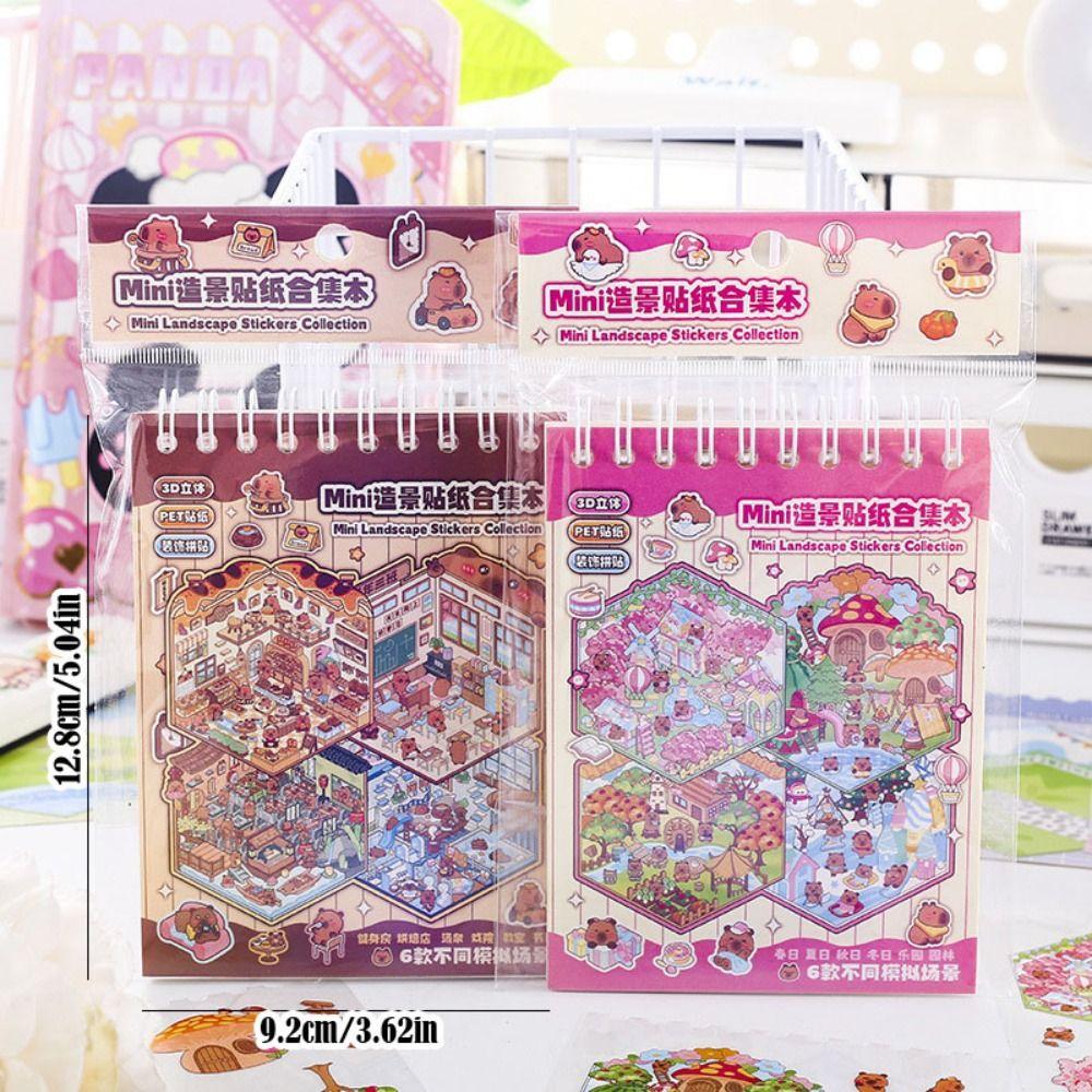 PET 3D Landscape Sticker Decompression DIY Cabin Scene Sticker Gifts