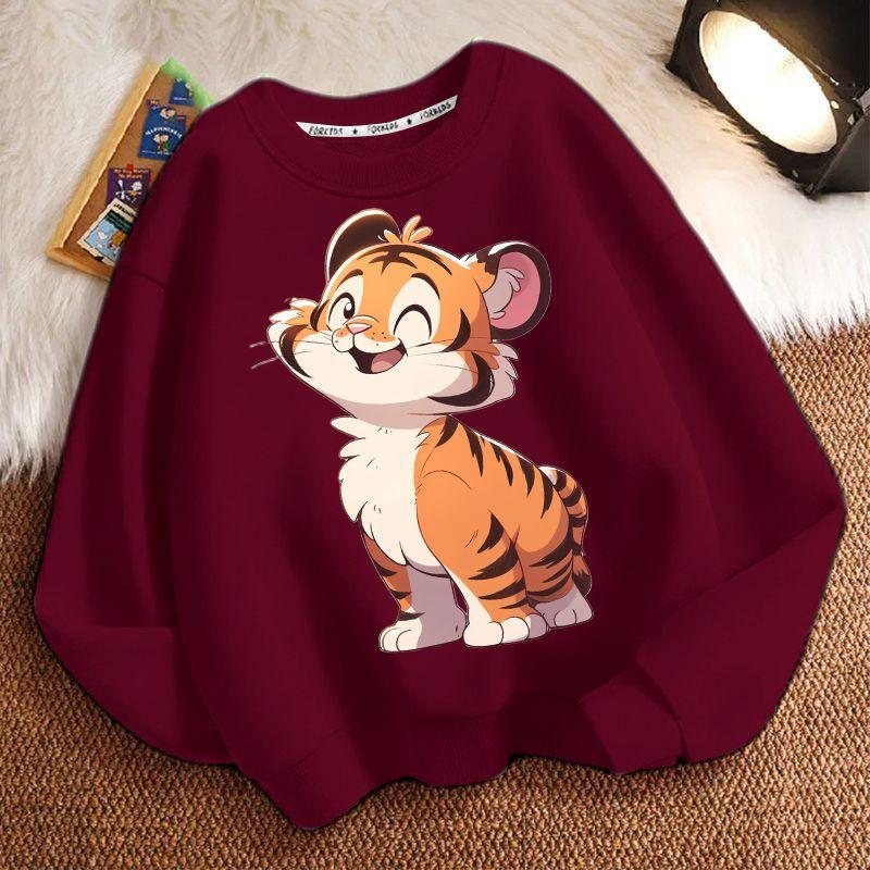 Cute Little Tiger Hoodie for Children, Casual Jacket for Boys and Girls Spring and Autumn