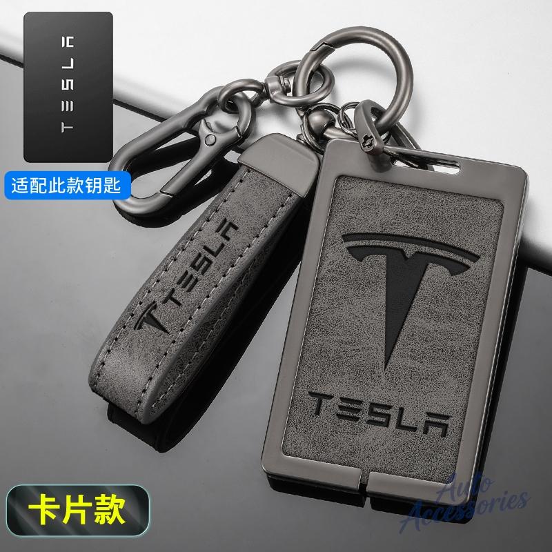Leder Auto NFC Karten Schlüssel Etui Hülle Zinklegierung Schutzschale Schlüsselanhänger Für Tesla Model 3 Model Y Model S X Schlüsselanhänger Zubehör