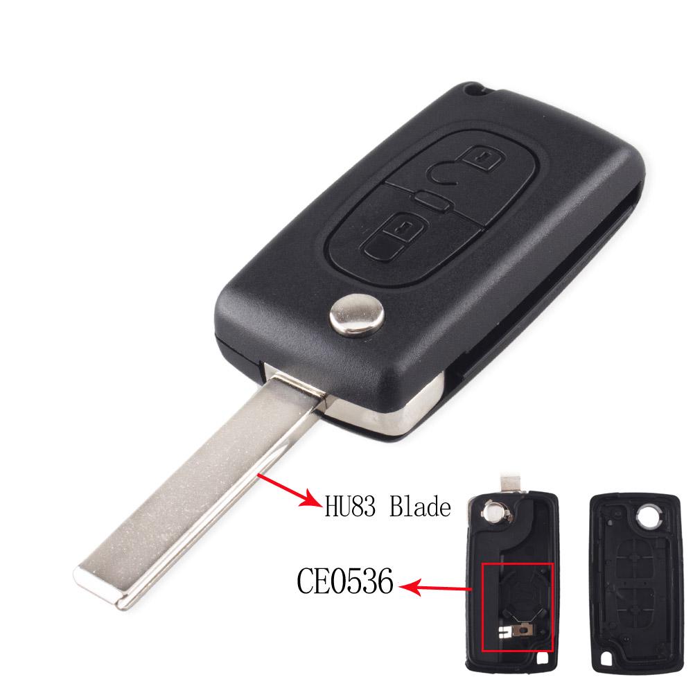 Flip Folding Cae Key Case Blank Shell for Peugeot 107 207 307 307S 308 407 607 2006 for Citroen C2 C3 C4 C5 C6 C8