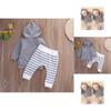Toddler Kids Baby Boys Cozy Hooded Shirt Tops And Comfortable Pants Twopiece Outfits