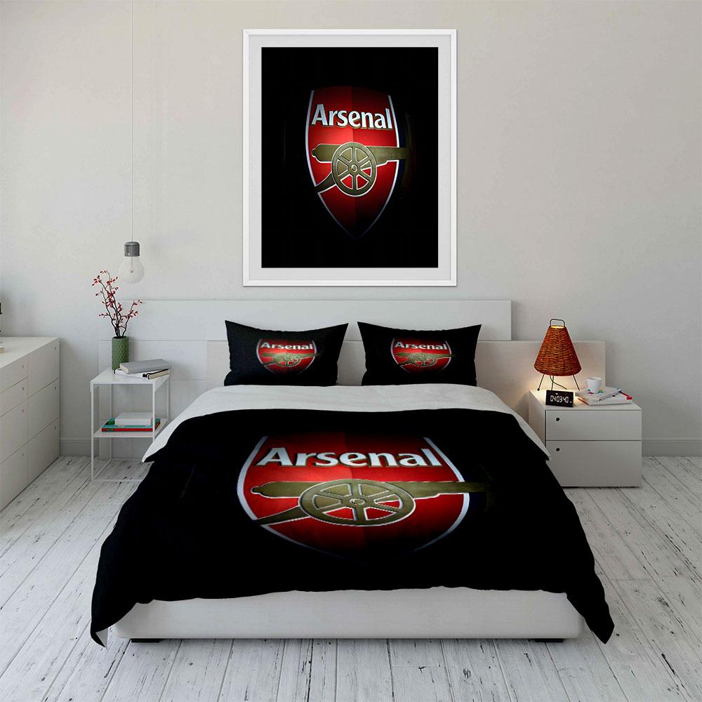 Logo dell'Arsenal con cannone. Set lenzuola Set copripiumino Copripiumini Federe(1* Copripiumino 2* Federe senza imbottitura piumone)