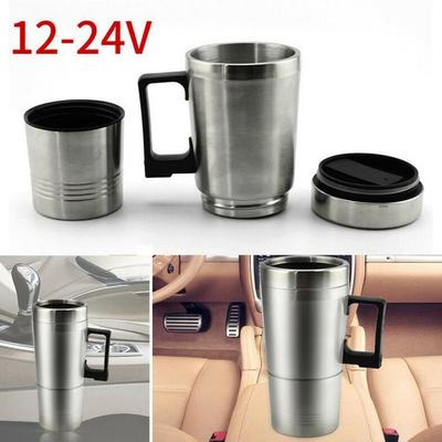 300/450ML12V 24V Chauffage Électrique Bouilloire De Voiture Eau Café Lait Tasse Thermique Camping Voyage Bouilloire En Acier Inoxydable Chauffage De Véhicule