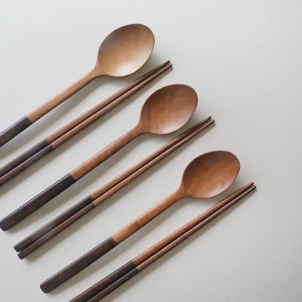 Romwood Rosewood Two-Tone Brown Spoon Set