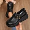 Pegged Heels, Round Toe, Thick Sole, Casual Women's Shoes