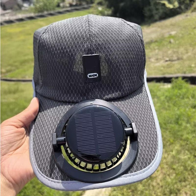 Solar Powered Cooling Fan Hat With USB Charging For Outdoor Activities 600mAh Rechargeable Adjustable Ventilated Sun Hat