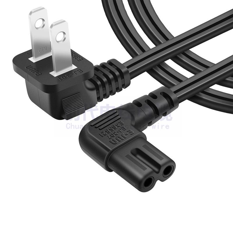 UL Certified Polarized Two-Pin Figure-8 Male-Female Extension Cord