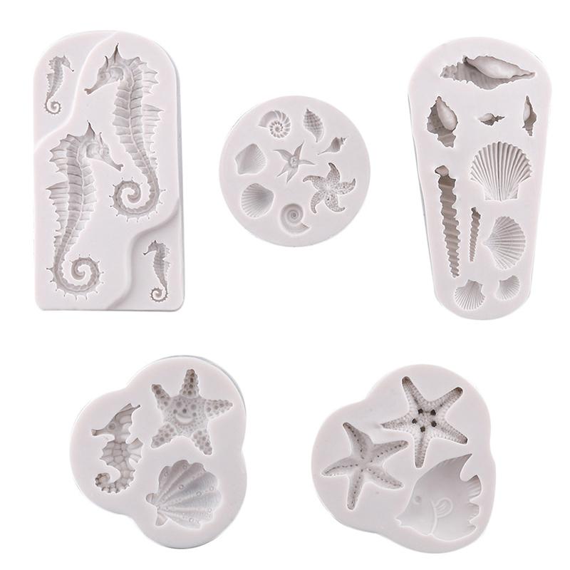 Sea Animal Mold Diy Seahorse Sea Star Shell Silicone Mold Cake Decoration