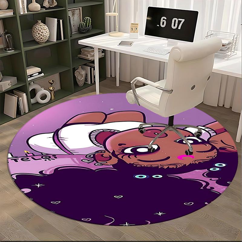 Charming Cartoon Character Round Chair Mat - Perfect for Home Decor, Office Use, and Gifts!0506b