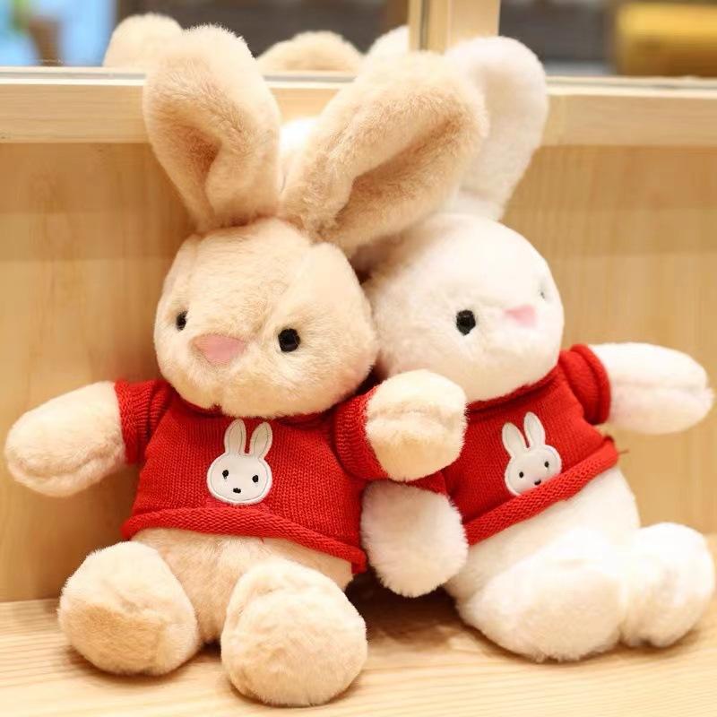 Cute Little Rabbit Doll Rabbit Doll Plush Toy 8 Inch Grab Doll Rag Doll Children's New Year Gift