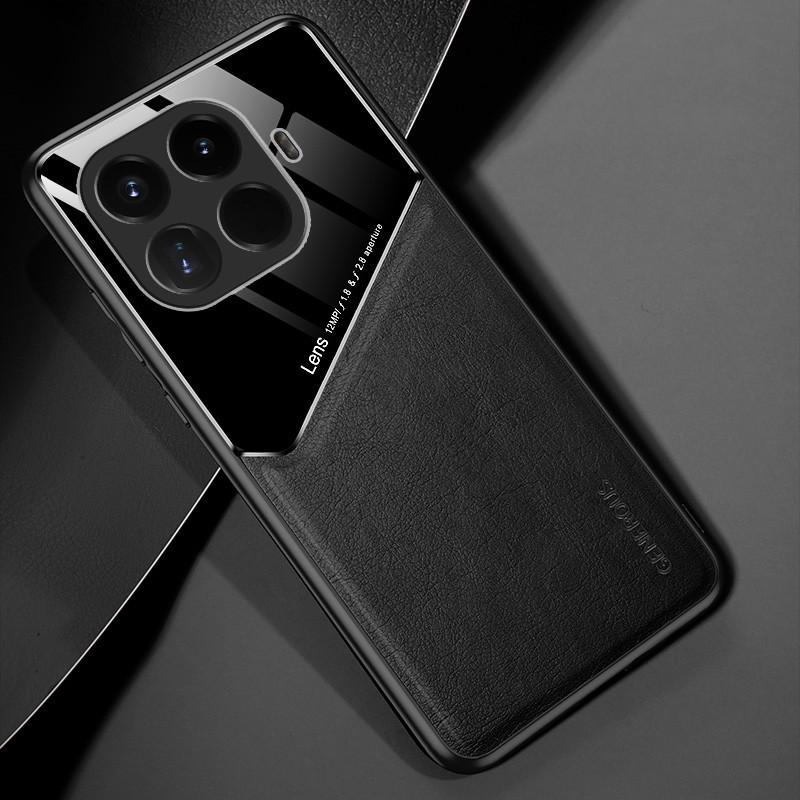 Leather Texture Phone Case For Xiaomi 17T 15T Pro Mi 17 Mi 15 5G Cover With Magnetic Suction Holder Coque Fundas Capa