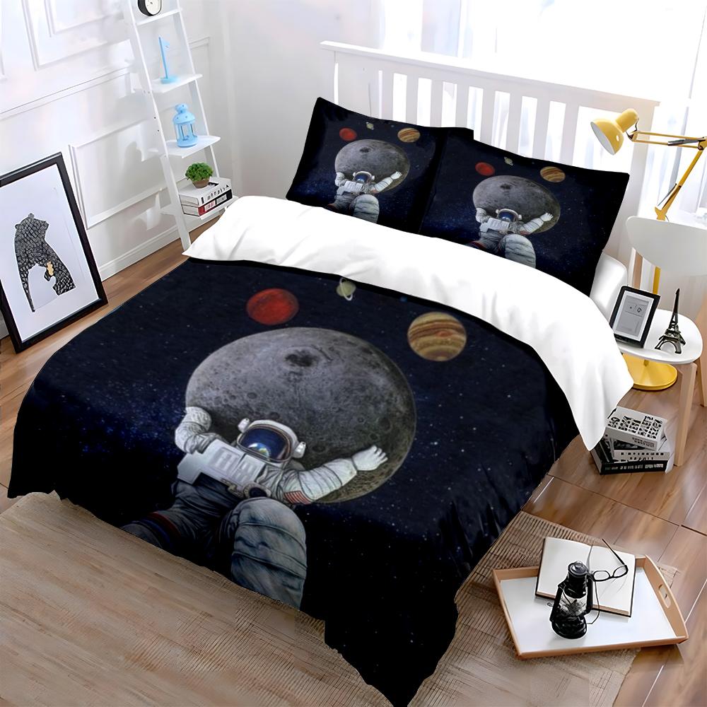 Astronaut and Planets Space Theme Bedding Bedding set (1 duvet cover, 2 pillowcases, duvet not included)
