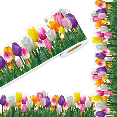 5/10M/Roll Stickers Mother's Day Coated Paper Classroom Floral Bulletin Border DIY School Blackboard Bulletin