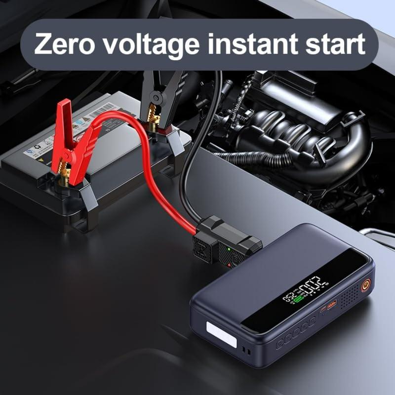 PD 65W Portable Car Jump Starter with Air Compressor 3000A 150PSI Tire Inflator Up To 8L Gas/6.5L Diesel Engine Fast Charging S