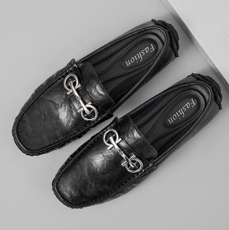 Fashion Handmade Mens Business Shoes Round Toe Casual Loafers Comfortable Man Slip On Footwear Leisure Walk Moccasins Soft Driving Flats