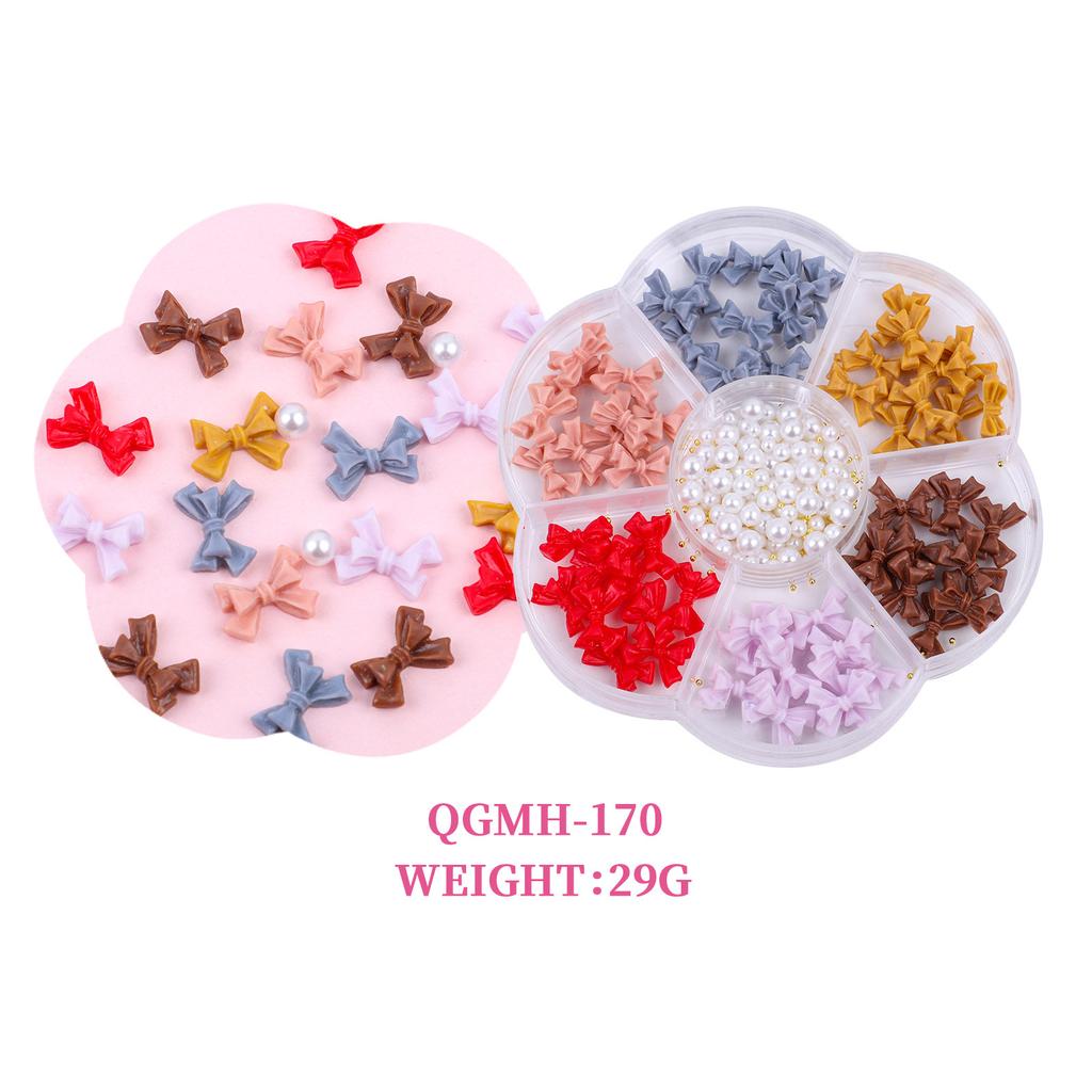 Christmas Velvet Red White Resin Bow New Year'S Nail Art Jewelry Mixed Set Accessories