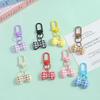 Colorful Striped Bow Keyring Pendant for Bags