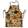 Vintage Halloween Pumpkin Witch Bat Castle Print Apron with Black Cat,Apron for Cooking, BBQ, Candy Making or Adults7.23
