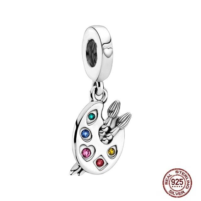 Charms FitFashion 925 Silver Original Bracelet Luminous Firefly Butterfly Turtle Feather Blue Eyes Beads DIY Daily Jewelry Gift