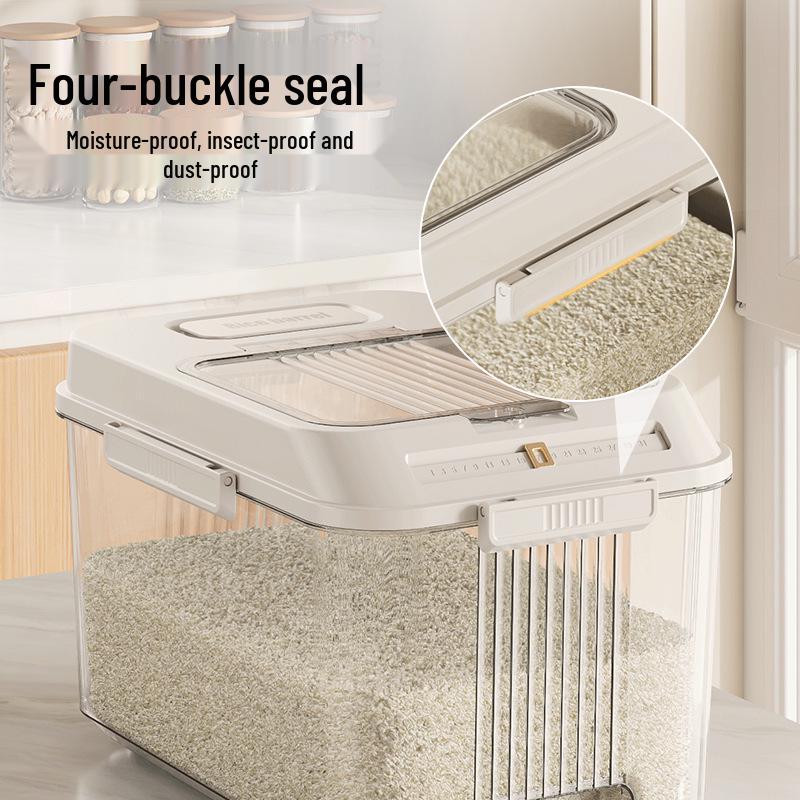 20 Jin Food-Grade Sealed Rice Bucket - Insect/Moisture Proof, Fresh-Keeping Press-Type for Grains & Flour