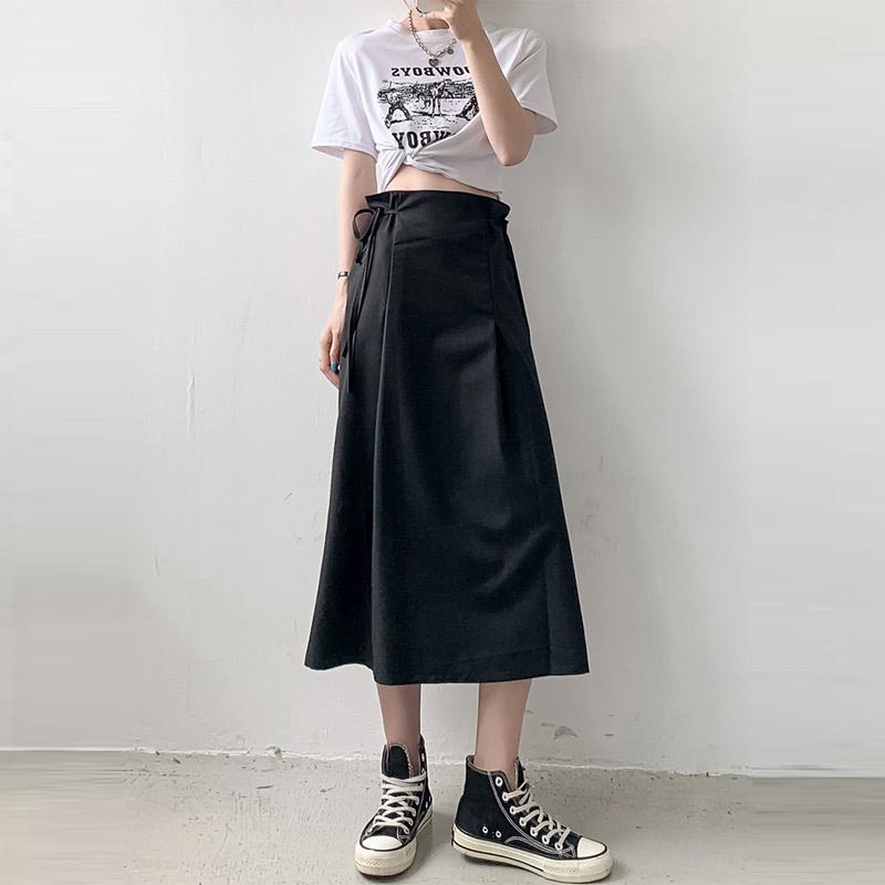 Юбка-бандаж средней длины для женщин весна-осень корейский стиль с высокой талией узкие — фото 3