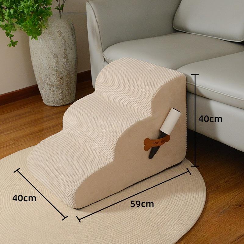 2-4 Pet Stairs for Dogs Washable Non Slip Dog Steps Ramp for Elderly Injured Pets Soft Foam Climbing Ladder Pet Stairs for Dogs