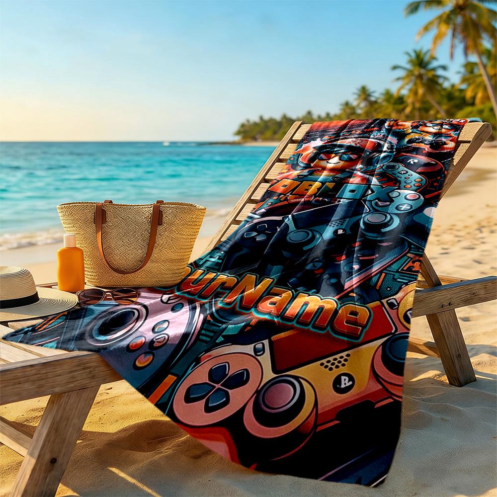 Roblox Personalized Name Beach Towel High Absorbency & Quick-Dry Suitable for Sports Travel Swimming Yoga Bathroom Beach And Pool