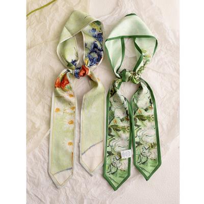 Frühling Sommer Neuheit Grün Temperament Seidenschal Klein Lang Haarband Damen Schals Krawatte Tasche Band Dekorschal NEU