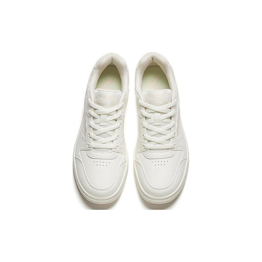 Anta First Year Synthetic Leather Abrasion Resistant Height Increasing Low top Skateboard Shoes Women's White Gray 922628068F-6