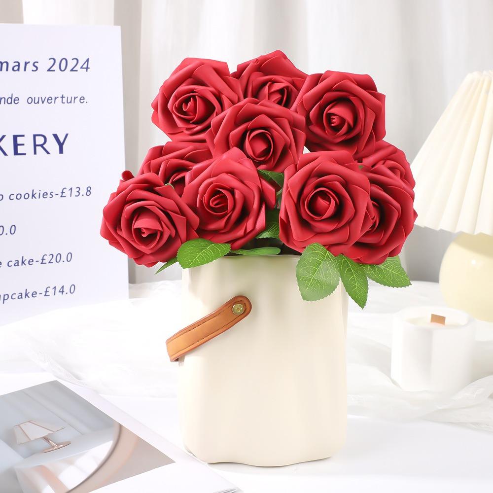 25 Stück Künstliche Rosenblumen Schaumstoff Falsche Faux-Blumen Rosen für DIY Hochzeitssträuße Dekoration Party Heimdeko Garten Ornament