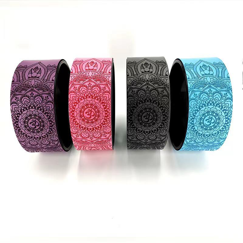 New Non-slip PU Rubber Carved Yoga Backbend Wheel for Stretching 33*13cm