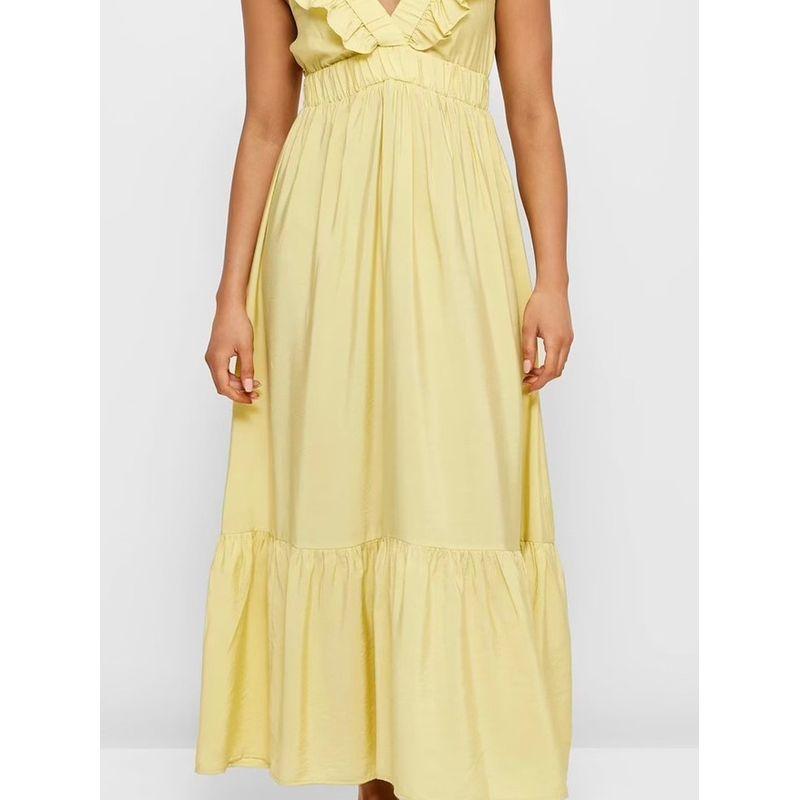 Export Single Street Cool Ruffles Special-Interest Design Hepburn Lazy Dress Elastic Waist Expansion Skirt for Vacation Dress