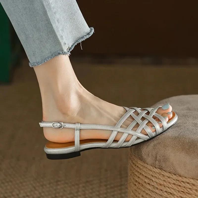 Fashion 2024 Summer Shoes Women's Sandals New Open Toe Low Heel Ankle Strap Sandals for Women Outdoor Dress Office Ladies Heeled Shoes