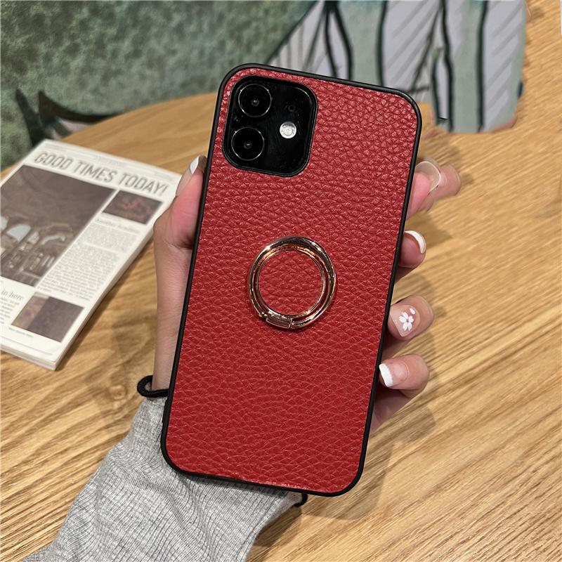 Kožené měkké silikonové pouzdro 360 Ring pro Samsung Galaxy A14 A53 A33 A23 S21 S22 S23 Ultra Plus Xiaomi Redmi Note 11 iPhone 15 14 13 12 11 Pro Max Cover