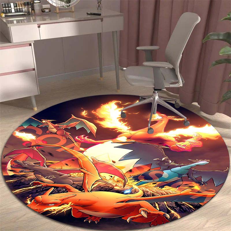 3DPikachu HD Cartoon Round Rug, Suitable for Decorating Living Rooms, Bedrooms, Sofas, and Playrooms; Non-slip Gift.