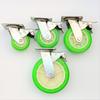 Heavy-Duty Silent Industrial Caster Wheel - Transparent Green Elastic Trolley/Cart Wheel