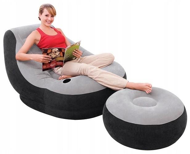 Intex Ultra Lounge Inflatable Chair with Footrest #68564