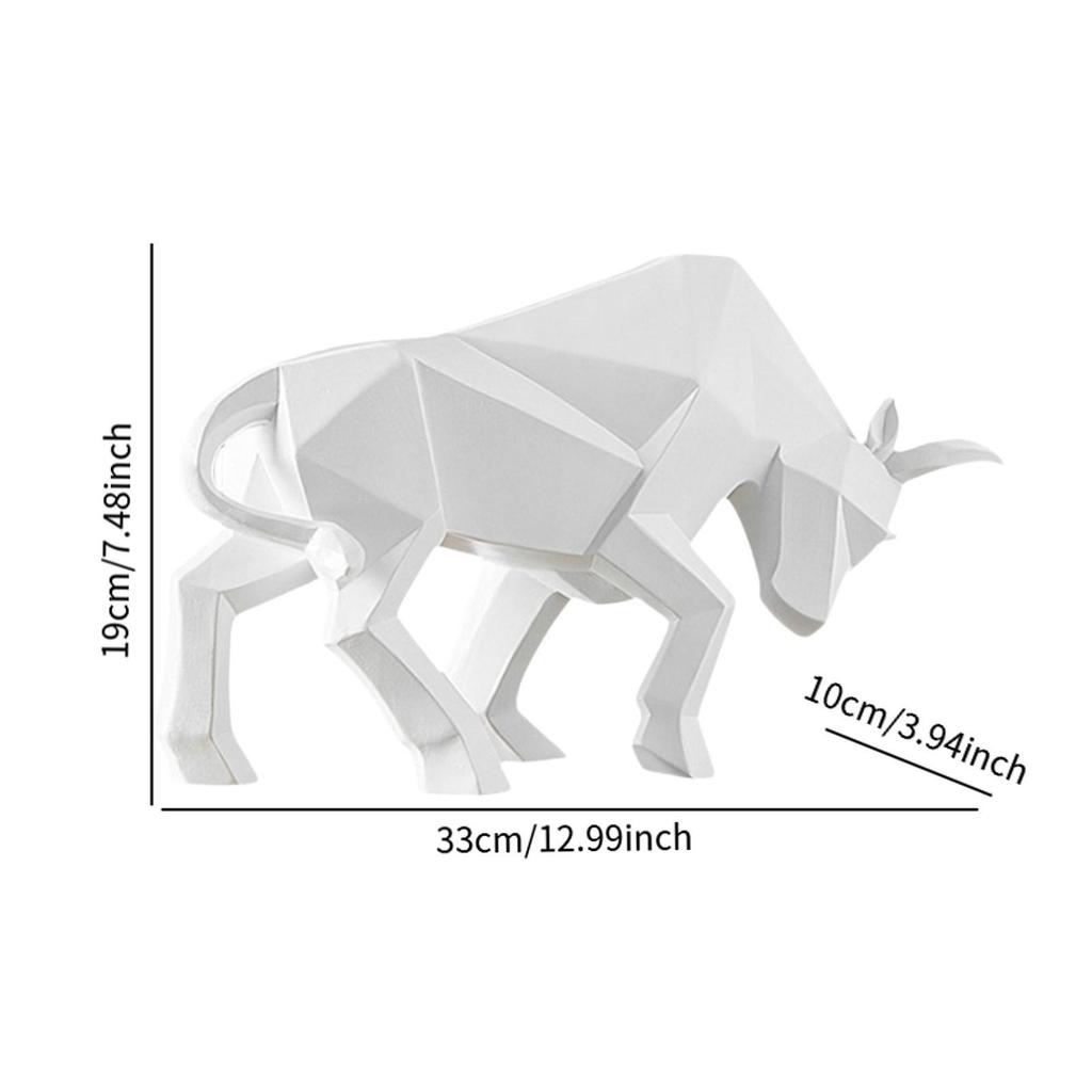 Bull Statue Resin Bull Sculpture for Table Centerpiece Fireplace Entryway