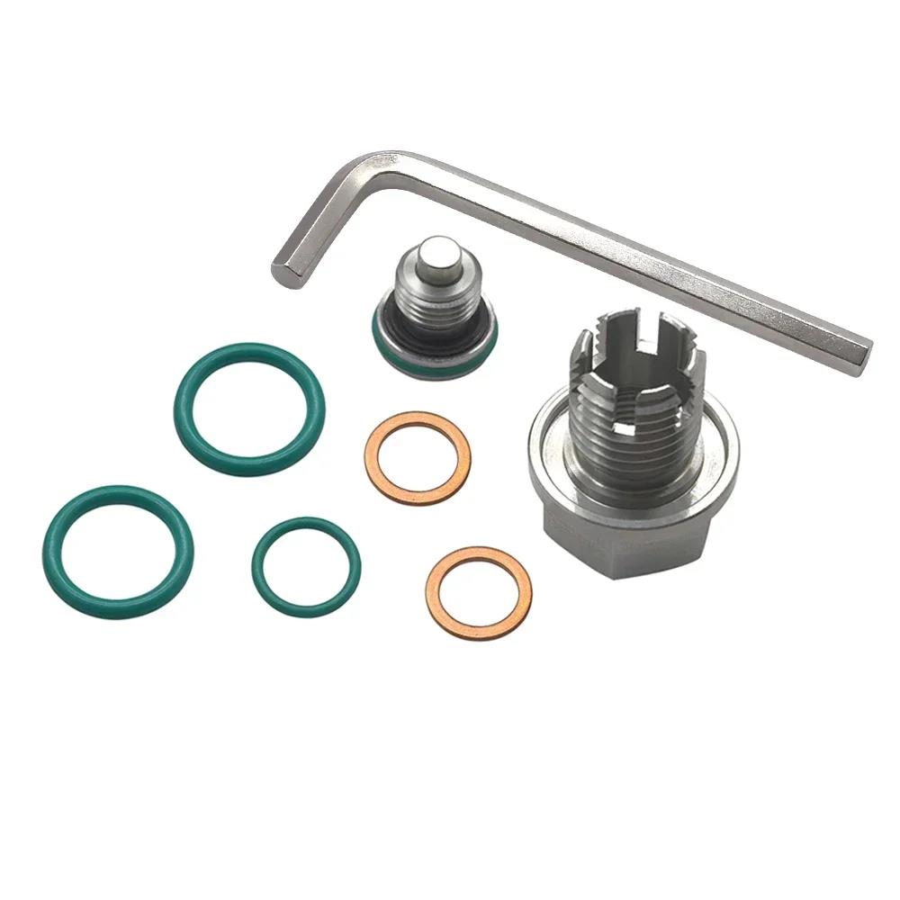 M14x1.5 Stainless Steel Self-Tapping Oil Pan Thread Repair Kit with Magnetic Oversized Drain Plug O Ring Car Oil Pan Oil Drain Plugs 3