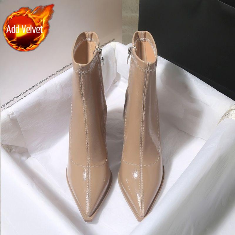 Fashion Female Short Shoes Plain Heeled Zip Non Slip Booties Pu Chic and Elegant On Promotion Offer Designer Luxury Women's Ankle Boots