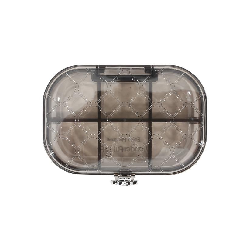 1Pc Compartment Sealed Storage Box Moisture-proof Jewelry Sealed Organizer Transparent Portable Compartment Sealed Pill Box