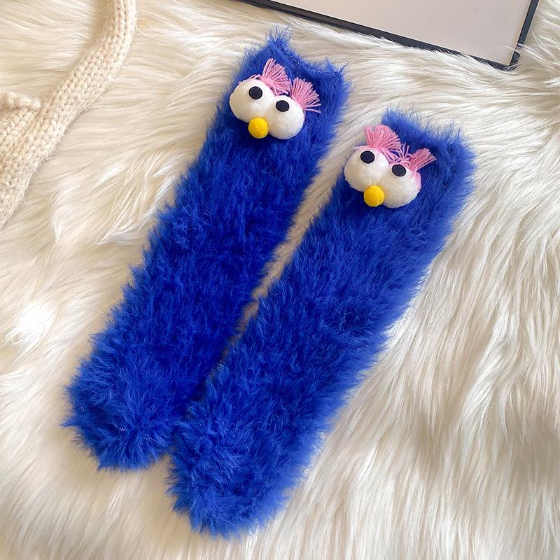 Raupen Plüsch Bodensocken, Lustige Tier Kniehohe Haussocken, Ultraweich für Damen Herren Jugendliche, Gemütliches Unisex Geschenk Weihnachtsstrumpf