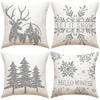 Neuer silberner Glitzer Schneeflocke Weihnachts-Kissenbezug Leinen Druck Kissenbezug Festliche Raum Sofa Dekoration