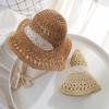 Casual Hand Crocheted Lace Elements Women's Sun Hat With Big Brim For Beach Holiday